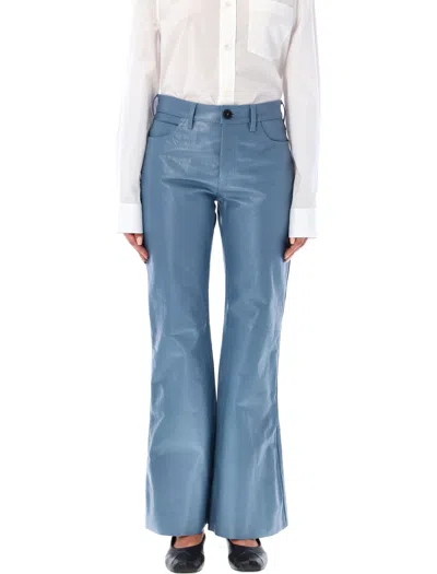 Marni Goat Leather Trousers In White