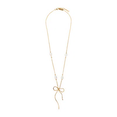 Marni Gold Brass And Pearl Necklace