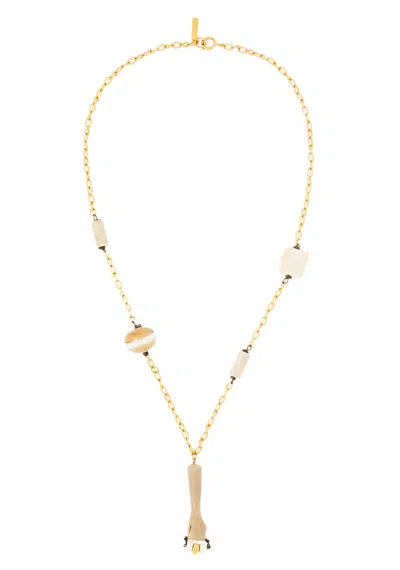 Marni Gold Tone Multi Stone Necklace