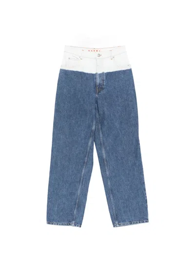 Marni Gradient Wide Leg Jeans In Blue