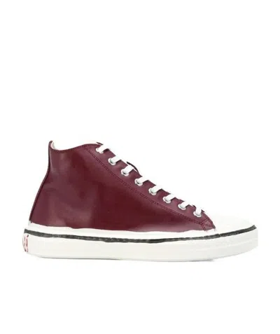 Marni Graffiti High-top Sneakers In Red