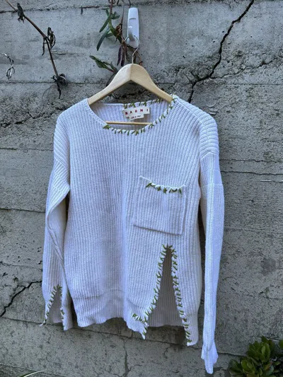 Pre-owned Marni Grail  Raw Stitched Split Sweater In Multi