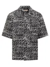 Marni Scribble-print Short-sleeve Cotton Shirt In Black