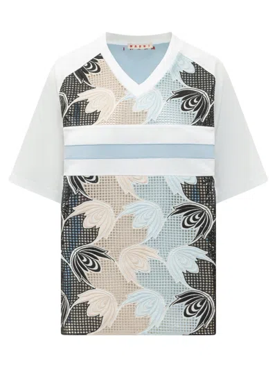 Marni Graphic Insert T-shirt In Multi
