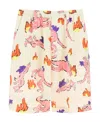 Marni Multicolor Printed Silk Bermuda Shorts In Pink