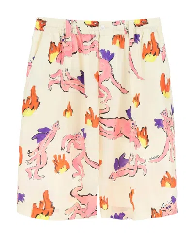 MARNI MARNI ALLOVER GRAPHIC PRINTED SHORTS