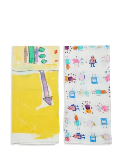Marni Graphic-print Blankets (set Of Two)