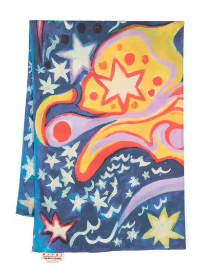 Marni Graphic-print Cotton Scarf In Printed