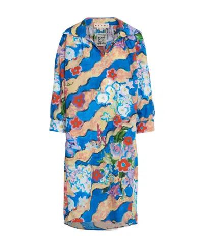 MARNI PRINTED POPLIN DRESS