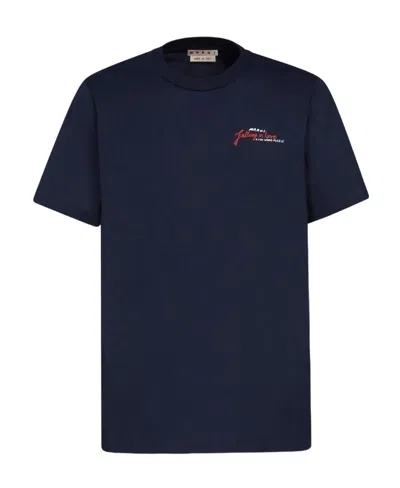 Marni Graphic-print Cotton T-shirt In Black