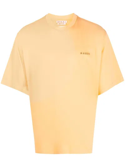 Marni Graphic-print Cotton T-shirt In Arancio