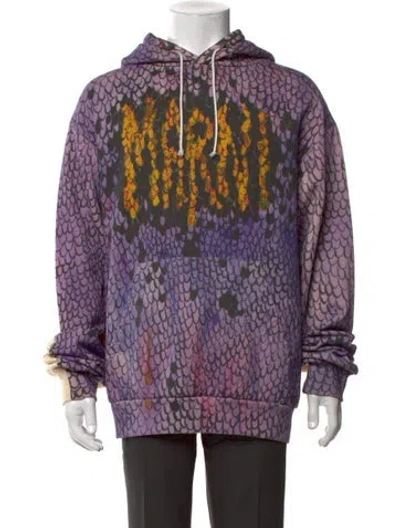 Pre-owned Marni Graphic Print Crew Neck Hoodie In Purple