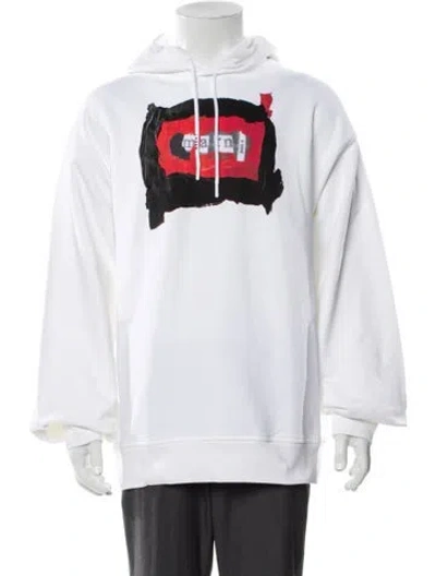 Pre-owned Marni Graphic Print Crew Neck Hoodie W/ Tags In White