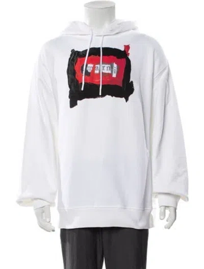 Pre-owned Marni Graphic Print Crew Neck Hoodie W/ Tags In White