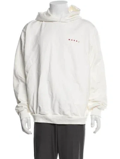 Pre-owned Marni Graphic Print Crew Neck Hoodie In White