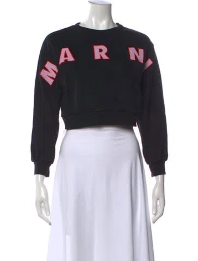 Pre-owned Marni Graphic Print Crew Neck Sweater In Grey