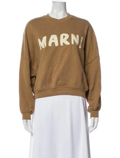 Pre-owned Marni Graphic Print Crew Neck Sweater In Neutral
