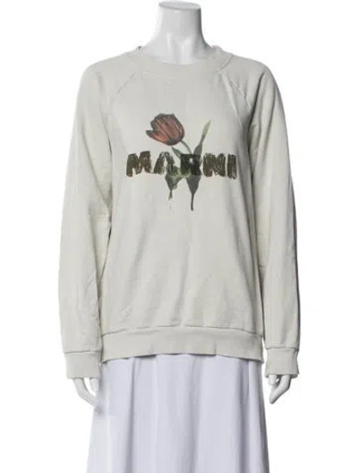 Pre-owned Marni Graphic Print Crew Neck Sweatshirt In Multi