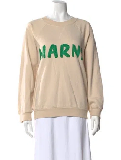 Pre-owned Marni Graphic Print Crew Neck Sweatshirt In Neutral