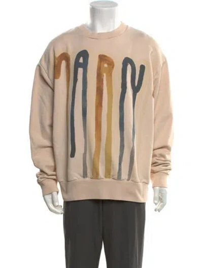Pre-owned Marni Graphic Print Crew Neck Sweatshirt In Neutrals