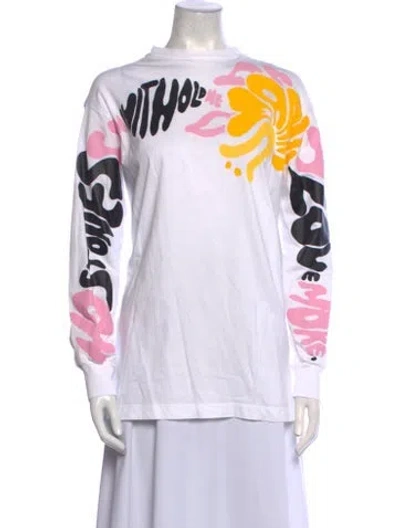 Pre-owned Marni Graphic Print Crew Neck Sweatshirt In White