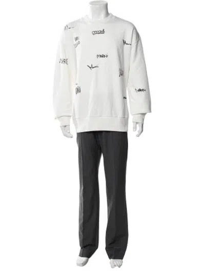 Pre-owned Marni Graphic Print Crew Neck Sweatshirt In White