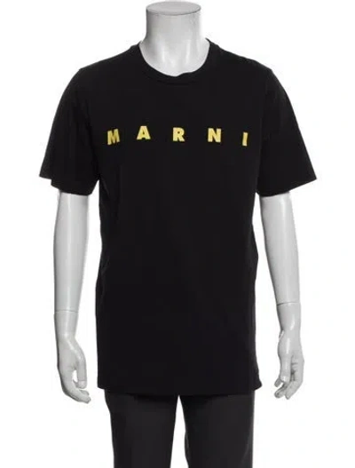 Pre-owned Marni Graphic Print Crew Neck T-shirt In Black
