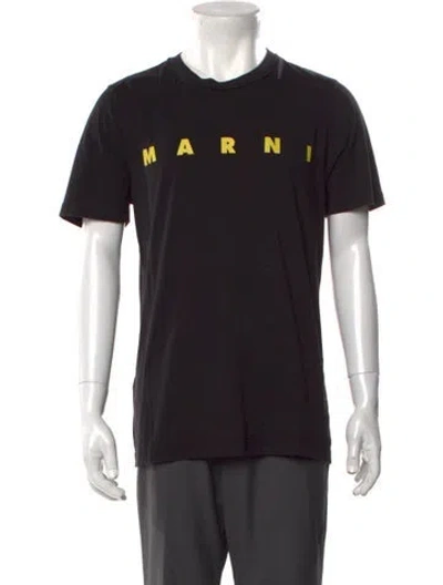 Pre-owned Marni Graphic Print Crew Neck T-shirt In Black