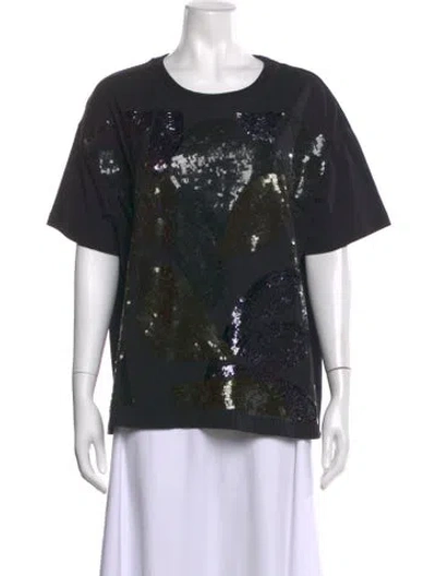 Pre-owned Marni Graphic Print Crew Neck T-shirt In Black