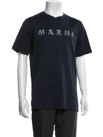 Pre-owned Marni Graphic Print Crew Neck T-shirt In Black
