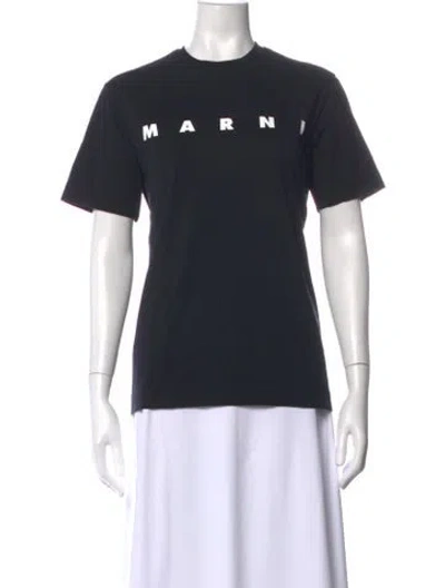 Pre-owned Marni Graphic Print Crew Neck T-shirt In Black