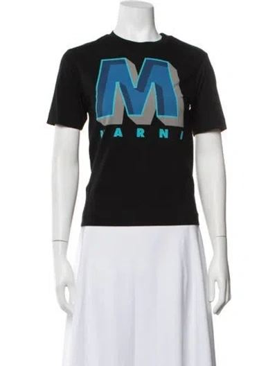 Pre-owned Marni Graphic Print Crew Neck T-shirt In Black