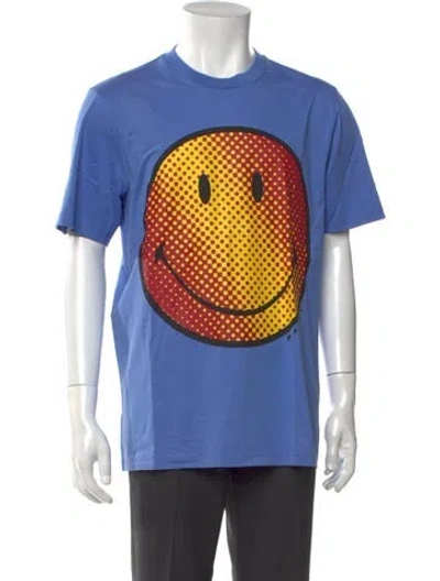 Pre-owned Marni Graphic Print Crew Neck T-shirt In Blue