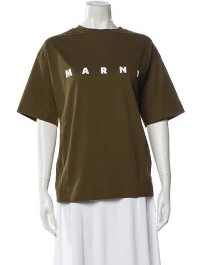 Pre-owned Marni Graphic Print Crew Neck T-shirt In Green