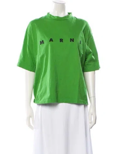 Pre-owned Marni Graphic Print Crew Neck T-shirt In Green