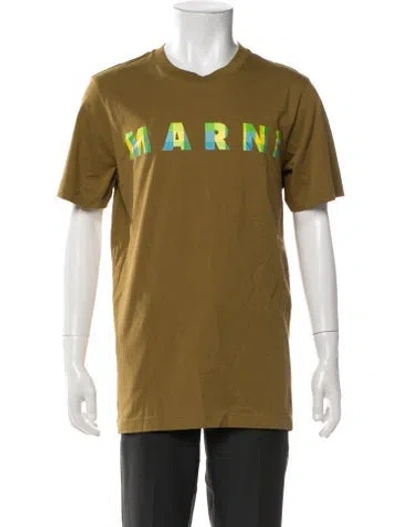 Pre-owned Marni Graphic Print Crew Neck T-shirt In Green