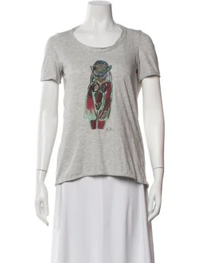 Pre-owned Marni Graphic Print Crew Neck T-shirt In Grey