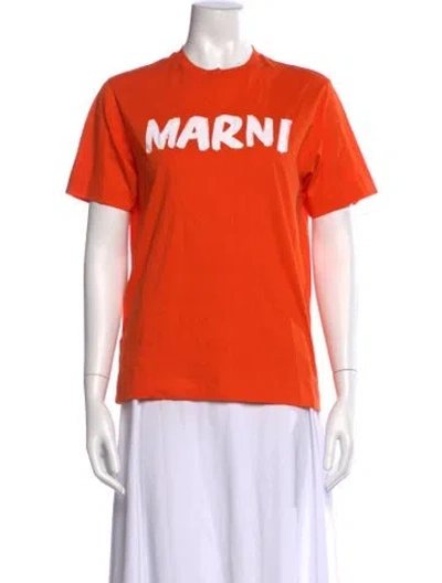 Pre-owned Marni Graphic Print Crew Neck T-shirt In Orange