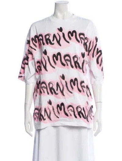 Pre-owned Marni Graphic Print Crew Neck T-shirt In Pink