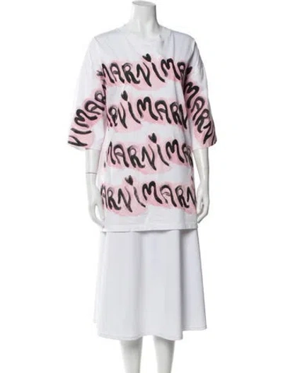 Pre-owned Marni Graphic Print Crew Neck T-shirt In Pink