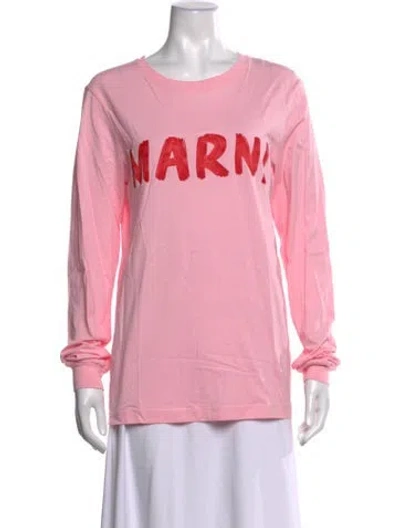 Pre-owned Marni Graphic Print Crew Neck T-shirt In Pink