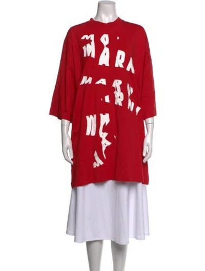Pre-owned Marni Graphic Print Crew Neck T-shirt In Red
