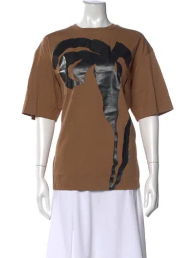 Pre-owned Marni Graphic Print Crew Neck T-shirt W/ Tags In Brown