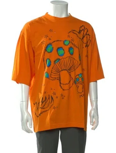 Pre-owned Marni Graphic Print Crew Neck T-shirt W/ Tags In Orange