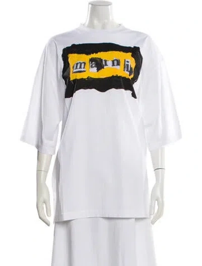 Pre-owned Marni Graphic Print Crew Neck T-shirt W/ Tags In White