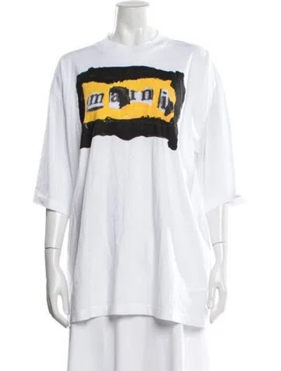Pre-owned Marni Graphic Print Crew Neck T-shirt W/ Tags In White