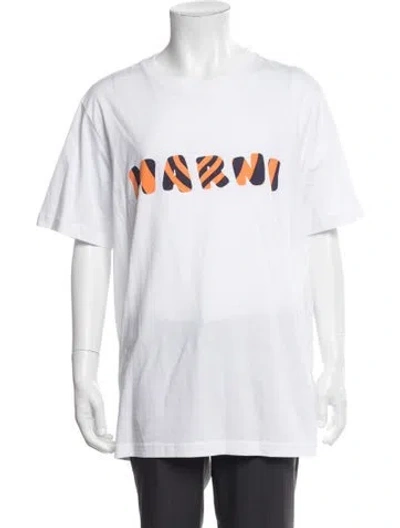 Pre-owned Marni Graphic Print Crew Neck T-shirt W/ Tags In White