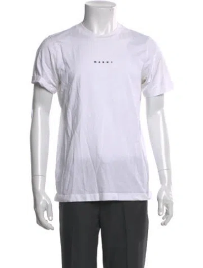 Pre-owned Marni Graphic Print Crew Neck T-shirt In White