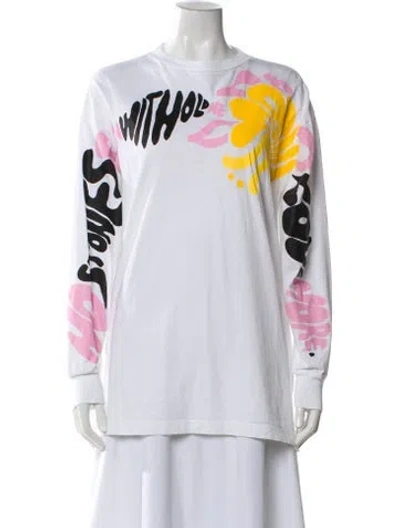 Pre-owned Marni Graphic Print Crew Neck T-shirt In White