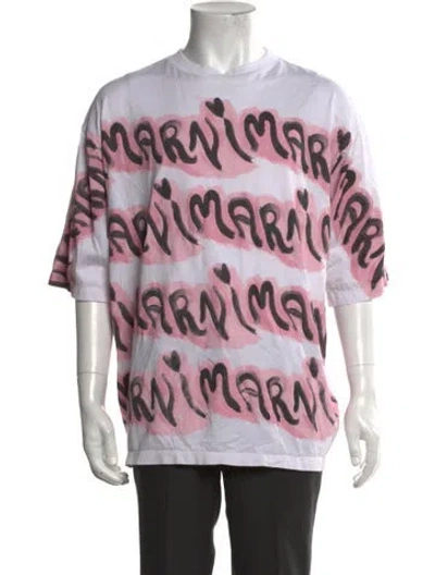 Pre-owned Marni Graphic Print Crew Neck T-shirt In White
